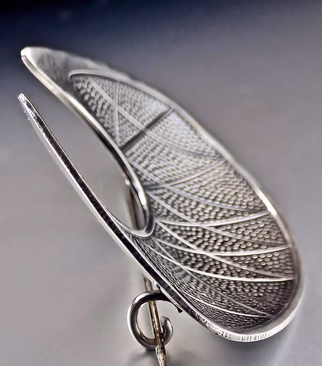Large Silver Brooch With Side Fastening